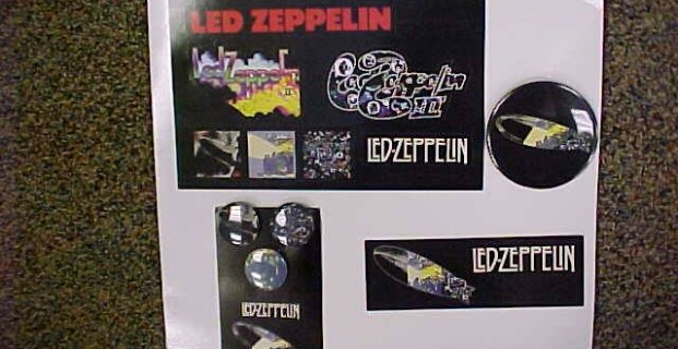 We just added even MORE promotional goodies to the LED ZEPPELIN gift packs (8 different stickers and 4 different buttons)!