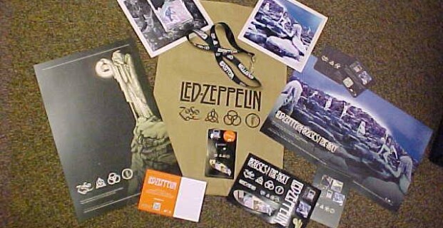 Purchase a vinyl copy of the just reissued LED ZEPPELIN “IV” or “Houses of The Holy” (regular edition, 2-LP deluxe, or super-deluxe box set) and you`ll get all of this super-cool Zeppelin promotional SWAG!!