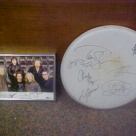 STYX fans!!…something cool in today. Autographed drum head and signed, framed 8″ x 10″.