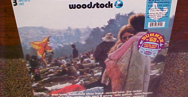 To celebrate the 50th Anniversary of the 1969 “Woodstock Music & Art Festival”, Rhino Records has released special limited editions (1500 copies each) of the classic original “Woodstock” (3-LP blue & hot pink vinyl) and “Woodstock Two” (2-LP orange & mint green vinyl) soundtracks